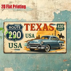 평면 빈티지 금속 번호판 장식용 표지판 텍사스 하이웨이 미국 알루미늄 클래식 스타일, 1. MULTI
