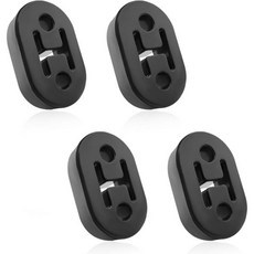 4개 차량 고무 배기 가스 홀더 내구성 강한 자동차 머플러 절연체 부싱 고밀도 브래킷 걸이 2개 구멍 0.47인치12mm 범용 액세서리검정, Black-4 PCS