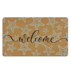 Yorhifa 봄 꽃무늬 코이어 도어 매트 코타지코어 플라워 웰컴 매트 현관 입구 홈 데코용 스프링 야생화 식물 코이어 도어매트 러그 43.2 x 76.2cm(17 x 30, 환영_2