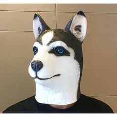 肥婆奶奶 搞怪動物面具頭套 老鼠 樹懶 馬頭猩猩魚人造型 萬聖節派對表演道具 恐怖面具 派對面具 生日禮物 交換禮物, 1個, 哈士奇