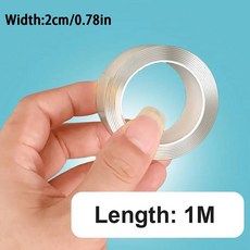 초강력 양면 접착 3M 재사용 나노 테이프 5M 가전 방수 몬스터 강력 2M 벽 스티커 홈 개선 214624, Length 1M Width 2cm