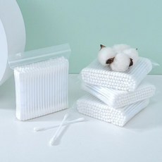 塑料棒圓頭棉籤 美容清潔便攜包裝, 1個, 3包（約300支）