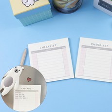 사무실 학교 공부 뜯어쓰는 체크리스트 메모지1P 학교 사무실 공부 체크 메모지 전화 회사