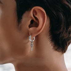 劍形耳環，簡約圓環設計，時尚百搭，展現前衛風格