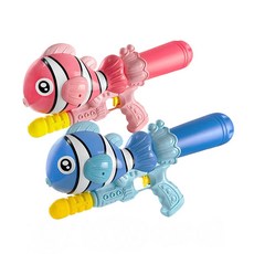 小丑魚造型加壓水槍 43公分中型大容量兒童水槍, 1個, 粉紅色, 粉紅色