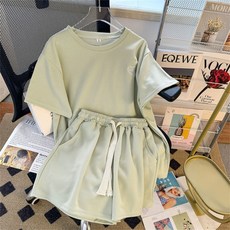 運動套裝夏季學生套裝新款跑步寬鬆跑步套裝女晨跑短袖短褲兩件套