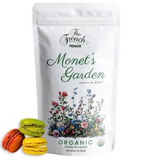터치 재스민 그린 티 | 2.5g x 30 피라미드 백 100% USDA 식물성 티백 일부 티(재, Monet's Garden