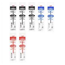 제트스트림 3색 펜 0.38mm SXE3-400-38, 1세트, 0.38 리필 7개 혼합 (흑3청2적2)