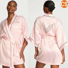 [빅토리아시크릿 미국직배송] VICTORIAS SECRET Backstage 새틴 스파클 쇼트 로브 여성 샤이니 로브 가운 실키 잠옷 포인트 라운지웨어