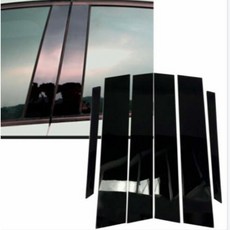 適用 98-05 E46 四門轎車 亮黑中柱貼 6片裝 車窗裝飾條蓋