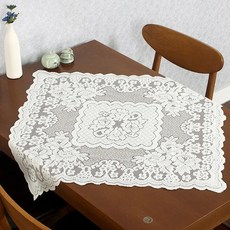 홈카페 B9 예쁜 4인식탁보 북유럽 레이스 테이블보 76x76, 1229540, 76cm