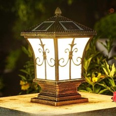 조경 야외 정원등 조명 태양광 문주등 대문 전원주택, D. 작은 뾰족한 꽃 검은 태양 이중 목적