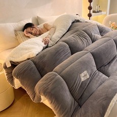 Fowod 겨울 두꺼운 따뜻한 이불 프리미엄 우유양털 극세사 이불