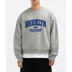 언더오프 UNDEROFF 세미 크롭 맨투맨 스웨트 브루클린 그레이