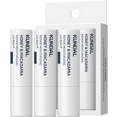 KUNDAL 昆黛爾 蜂蜜&澳洲堅果保濕護唇膏, 無香味, 3.6g, 3支