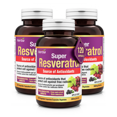 레스베라트롤 80mg 120식물성캡슐 고함량 트렌스 레즈베라트롤 허바 캐나다, 120캡슐, 3개