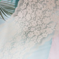 dklace 스판레이스모음 / 스판레이스 6-73314 폭 23cm 자가드, Cream, 1개