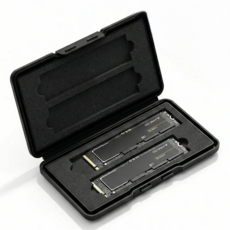 에버샵 M.2 SSD 보관함 수납 하드 케이스 4구 휴대용 방수 NVMe 메모리 카드 데이터 보호함, 1개, 블랙