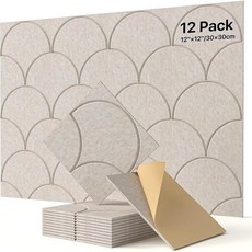 티지피 접착형 흡음판 방음판 벽 현관문 방음판 30cm x 30cm, 12개, 베이지1
