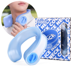쿨플렉스 아이스 넥쿨러 대용량 골프 얼음주머니 넥밴드 쿨스카프 + 쿨링 타월, 블루, 1개
