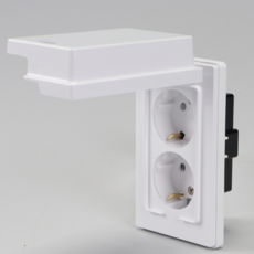 매입형 콘센트 매립형 옥외용 생활용 2구 방수 안전 접지 커버 방우형 콘센트, 화이트