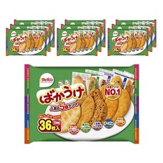 Befco 栗山 綜合人氣米果 玉米濃湯味+紫菜醬油味+香油醬油味+起司味+甜咖喱味 36包入, 10個