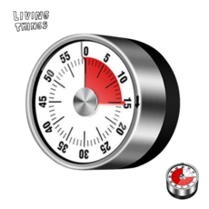 리빙띵스 다용도 마그네틱 아날로그 타이머, 1개, 실버