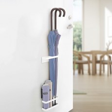 조인메이드 무타공 부착식 우산꽂이 현관 수납장 정리대, 1개, 화이트 자석형