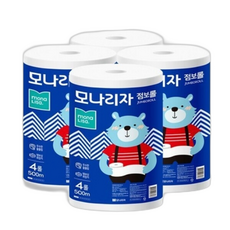 모나리자 점보롤 업소용화장지 500m 대용량 화장실휴지 화장지, 1cm, 1롤, 4개