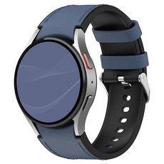 아이메이드잇 갤럭시워치 호환 가죽 실리콘 스트랩 밴드, 네이비, 1개