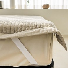 라비쉬앳홈 고밀도 100수 순면 피그먼트 이불 사계절 침대패드 고정밴드형, 아이보리