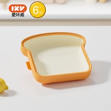 愛咔威IKV寶寶硅膠餐盤吸盤分格式兒童嬰兒輔食碗加厚防摔食品級, 1個, 吐司餐盤【單格】加厚:無規格