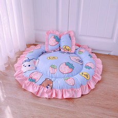 寵物窩 寵物床 睡墊 可愛點點蝴蝶結設計 居家必備, 草莓,55cm(2.5-3.5公斤可用), 1個