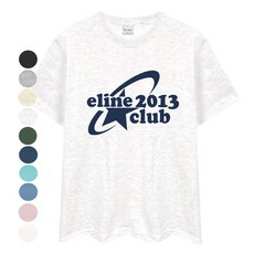 이라인 국산 빅사이즈(~3XL) 클럽 반팔티셔츠 남녀공용 특양면 프린팅 10색상