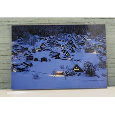 明信片 合掌村 白川鄉 日本 世界遺產 雪季 雪景 夜景 Shirakawa-go Japan 冬季雪景明信片, 1個