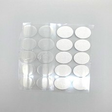 원형 찍찍이 테이프 패치 중형 화이트 20mm 10쌍 세트, 단품