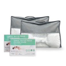 La Pomme 立體枕頭+天絲防水枕頭套, 偏軟款+偏硬款, 2個