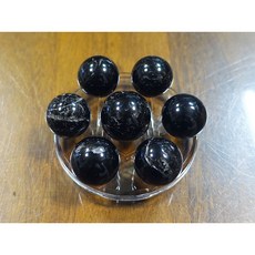 墨晶七星陣擺件 黑水晶球組 主球29mm副球26mm 附115mm七星盤, 1個