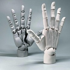 손가락 피규어 왼손 움직이는 진짜 같은 모형 스케치, 1개, 회색 오른손