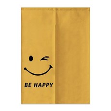 업소용 주방 출입구 커튼 북유럽 인스 해피 페이스 노란색 문짝 홈 데코 식당 욕실 파티션