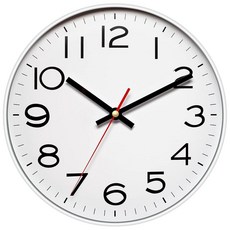 NUOVO 30.5cm(12인치) 벽시계 다크 브라운 숫자 쿼츠 대형 장식 무소음 벽시계 시골 장식 조용한 시계 주방 홈 오피스용, 화이트