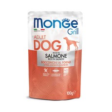 [DOG]몬지 그릴 청키 신선한 고기와 연어 조각 100g