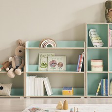 [국내생산 E0등급] 꽁떼떼 포레 유아 아기 교구장 800 키즈 아동 낮은 책장, 4단, 민트