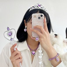 공주 악세사리 왕관 놀이 세트 주얼리, 1개, 쥬얼리세트 핑크