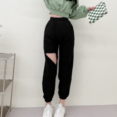 To thee Loca 腰帶切割分裂點慢跑訓練褲