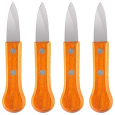 손질 원목 조개칼 C타입, 브라운, 4개