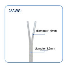 28 26 24 22 18AWG 병렬 스트립 라인 7A 케이블 코어 와이어 라이트 2A 구리 1A 5A 전원 LED E2 3A 플랫 투명 20, 20미터, 28AWG