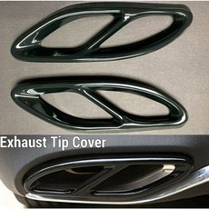 烤漆黑色不鏽鋼排氣管尾喉尾飾管 尾管蓋裝飾框 適用於17-22 W213 E300 R172 SLC300, 1個