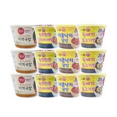 CJ 컵반 미역국밥3입+오뚜기 컵밥 원조맛집김치찌개밥3입+매콤낙지덮밥3입+뚝배기불고기밥3입, 1세트
