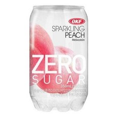 OKF 스파클링 제로슈가 피치 350ml X 24캔 탄산음료 탄산과즙, 없음